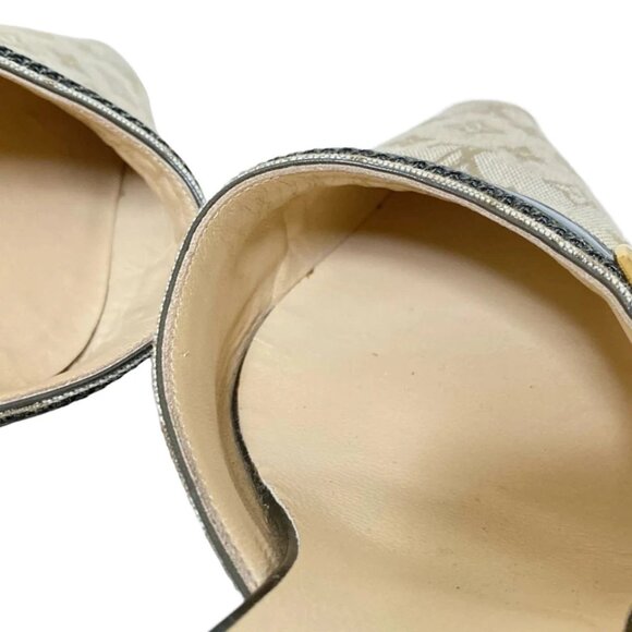 LOUIS VUITTON - Cream Khaki Women's Sandals Monogram Mini Canvas 180-090125 - Picture 8 of 9